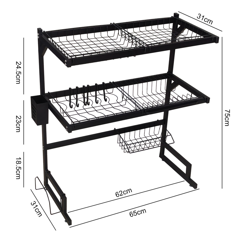Kitchen Storage Shelf Above The Sink Bowl Draining Rack Multifunctional Dish Knife Rag Spoons Sink Rack Set Organizer Kitchen
