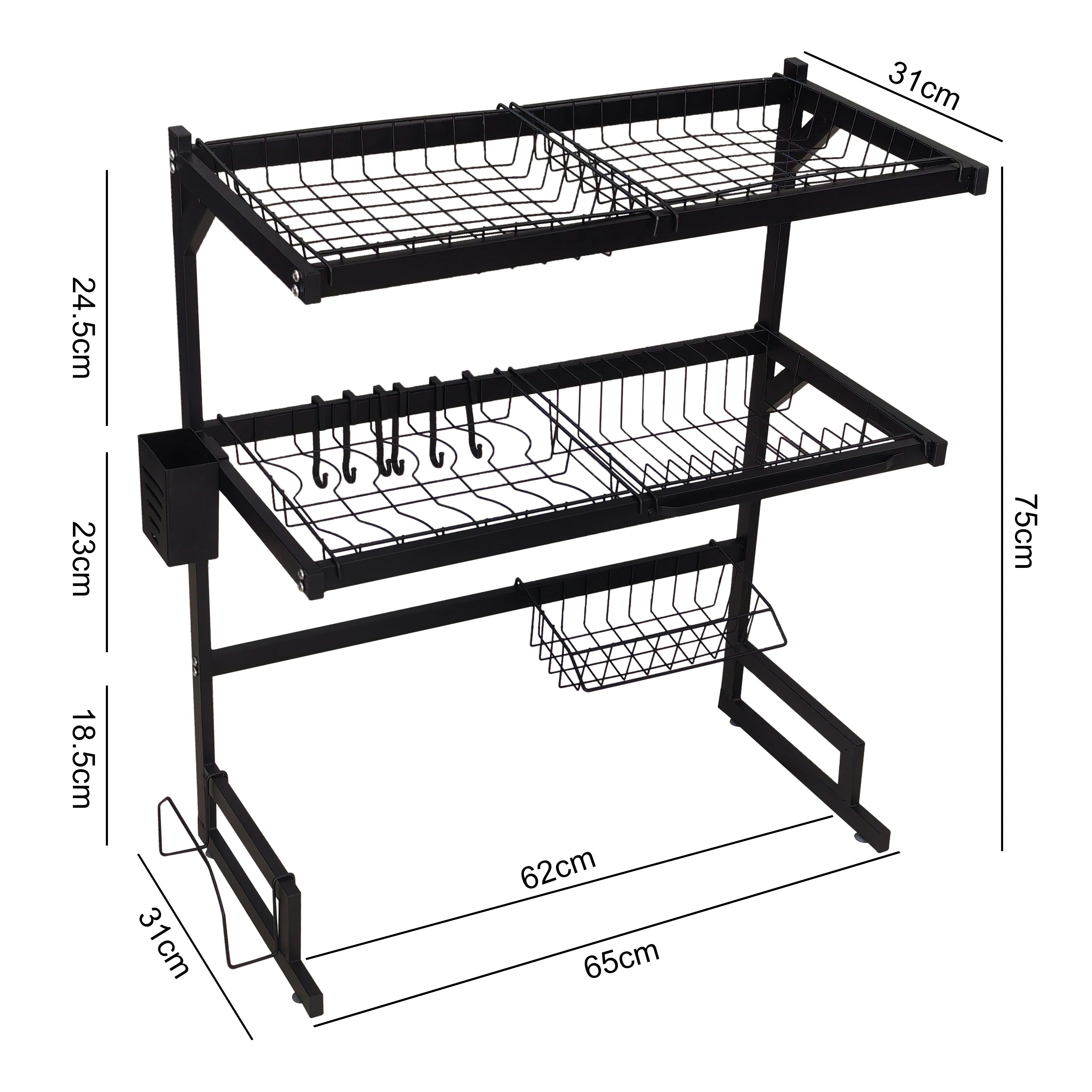 Kitchen Storage Shelf Above The Sink Bowl Draining Rack Multifunctional Dish Knife Rag Spoons Sink Rack Set Organizer Kitchen